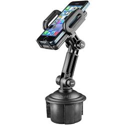 Mediabridge Smartphone Cradle w/Extended Cup Holder Mount - for iPhone X/8/7/7+, Samsung S6/Note - Fits 2"-3.5" (Part# PC3CM)