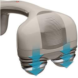 HoMedics Percussion Action Massager with Heat | Adjustable Intensity , Dual Pivoting Heads | 2 Sets Interchangeable Nodes , Heated Muscle Kneading for Back , Shoulders , Feet , Legs , & Neck