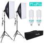 Phomia Softbox Lighting Kit 1350W Professional Studio Photography Continuous Light with 82.7-Inch Stand 20 x 28 Inch Reflectors and 135W 5500K E27 Socket Lights for Portrait Item Fashion Photography