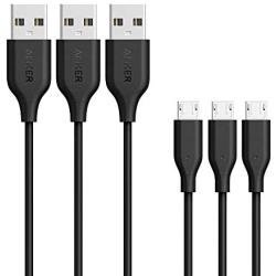 Anker [3-Pack] Powerline Micro USB (3ft) - Charging Cable for Samsung, Nexus, LG, Android Smartphones and More (Black)