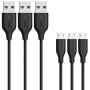 Anker [3-Pack] Powerline Micro USB (3ft) - Charging Cable for Samsung, Nexus, LG, Android Smartphones and More (Black)