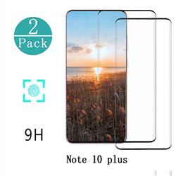 Galaxy Note 10 Plus Screen Protector,[2 Pack]9H Tempered Glass, Ultrasonic Fingerprint Compatible, HD Clear,Bubble-Free,3D Curved for Samsung Note10 Plus 5G Glass Screen Protector