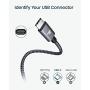 RAMPOW Long USB C Cable 10ft - USB 3.1 Type C Charging Cable - QC 3.0 Fast Charging USB Type C Cable Compatible with Samsung Galaxy S20/S10/S9/S8, LG, Sony, Moto and More - Space Gray