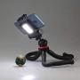 Dimmable 5600K Mini Multi-Angle LED Light:Compatible with Tripod, 180° Fordable Selfie Mode, Cold Shoe, ¼”-20 Female Screw Mount, Universal Smartphone Holder iPhone, Samsung Galaxy, Google Pixel, Sony