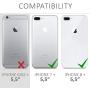 kwmobile Crossbody Case Compatible with Apple iPhone 7 Plus / 8 Plus - Clear Transparent TPU Cell Phone Cover with Neck Cord Lanyard Strap - Transparent/Black/White