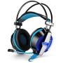 Pourprel 3.5mm Gaming Game Headset Headphone Earphone Headband with Mic Stereo Bass LED Light for PS4 PC Computer Laptop Mobile Phones (Color : Blue)