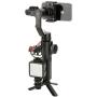 Triple Cold Shoe Mount Gimbal Extension Bracket, Universal Mic Stand and Light Mount Plate Adapter for Zhiyun Smooth 4/Smooth Q/DJI OSMO Mobile 2/Feiyu Vimble 2 Gimbal Stabilizer Accessories