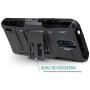 CasemartUSA Phone Case for [Nokia C2 Tennen/Nokia C2 Tava (Cricket Wireless)], [Refined Series][Black] Shockproof Cover with Built-in Kickstand & Belt Clip Holster for Nokia C2 Tennen / C2 Tava