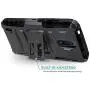 CasemartUSA Phone Case for [Nokia C2 Tennen/Nokia C2 Tava (Cricket Wireless)], [Refined Series][Black] Shockproof Cover with Built-in Kickstand & Belt Clip Holster for Nokia C2 Tennen / C2 Tava