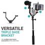 Movo 3BA-1 Triple Shoe Bracket - Camera V Bracket for Lights, Monitors, Microphones and More (Small)