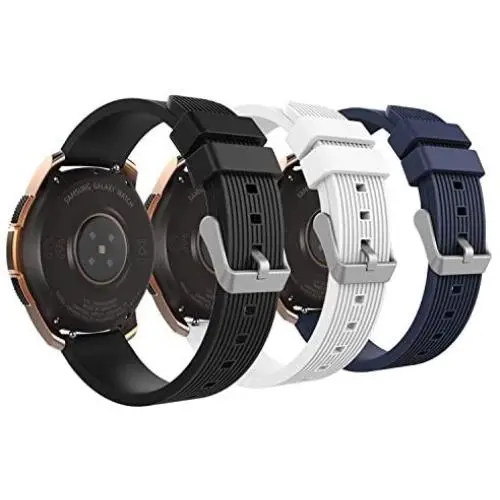 MoKo Band Fit Samsung Galaxy Watch 3 41mm/Galaxy Watch 42mm/Galaxy Watch Active/Active 2/Galaxy Gear S2 Classic/Ticwatch E/2/Vivoactive 3, 3-Pack 20MM Silicone Strap - Black&White&Midnight Blue MoKo Band Fit Samsung Galaxy Watch 3 41mm/Galaxy Watch 42mm/Galaxy Watch Active/Active 2/Galaxy Gear S2 Classic/Ticwatch E/2/Vivoactive 3, 3-Pack 20MM Silicone Strap - Black&White&Midnight Blue