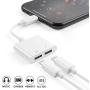 [Apple MFi Certified] iPhone Adapter & Splitter, 2 in 1 Dual Lightning Headphone Jack Audio + Charge Cable Compatible for iPhone 11/11 Pro/XS/XR/X 8 7, iPad, Support iOS 13 + Sync Data + Music Control