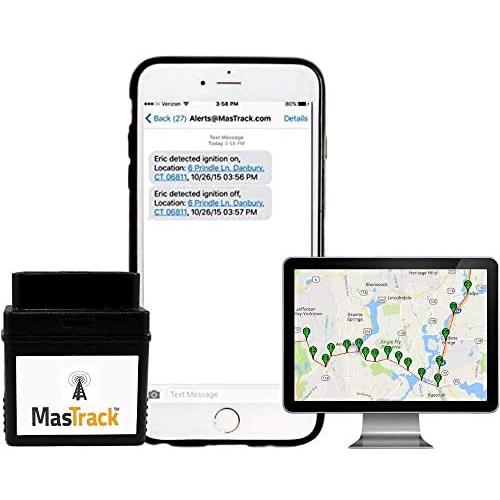 MasTrack- GPS Tracking Device for Cars with No Contract | Track On Computer Smartphone | Fleet Monitoring Tracking Employees, Teens, Spouse| Plug Into OBD Port Instant Alerts & Engine Diagnostics