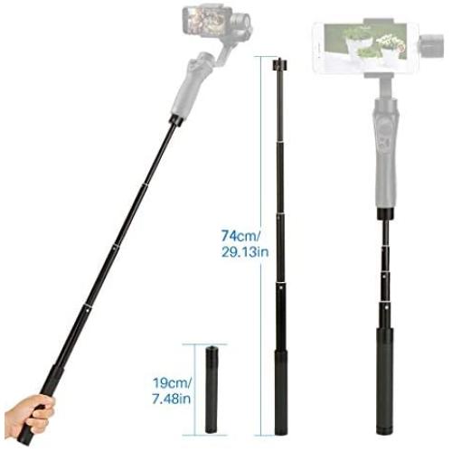 Extension Rod for Gimbal - YILIWIT 29 inch Adjustable Selfie Stick Compatible with Gimbal Stabilizer DJI Osmo Mobile 3 2/Feiyu/Zhiyun Smooth Q & 4 and All Gimbles with 1/4" Thread Handheld Pole