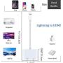[Apple MFi Certified] Lightning to HDMI, 1080P HDMI Sync Screen Digital Audio AV Converter with Charging Port Compatible for iPhone, iPad, iPod on HDTV/Projector/Monitor, Support iOS 13[Must be Power]