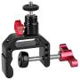 CAMVATE Heavy-Duty C Clamp Articulated 1/4"-20 Ball Head Support Holder (Red Locking Knob)