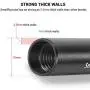 SMALLRIG 12 Inches (30 cm) Black Aluminum Alloy 15mm Rod with M12 Female Thread, Pack of 2 – 1053