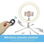 LED 10.2" Desktop Selfie Ring Light with Tripod Stand & Remote Control &10 Brightness Level & 3 Light Modes and 120 Bulbs 6500k for YouTube Video/Live Stream/Makeup/Photography for iPhone Android