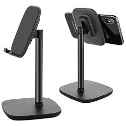 Cell Phone Stand,Adjustable Cell Phone Stand Holder and Desktop Stand Compatible for All Android All iPhone Samsung Phone Tablet Smartphone Stand Convenient Charging (Black)