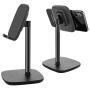 Cell Phone Stand,Adjustable Cell Phone Stand Holder and Desktop Stand Compatible for All Android All iPhone Samsung Phone Tablet Smartphone Stand Convenient Charging (Black)