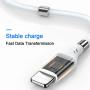 Magnetic Phone Charging Cable, (0.9M/3FT) USB Fast Charging Cord Storage Retractable Charging Wire Portable Magnetic Nano Data Cable with 360 Degree Coiling Magnets Compatible with i-Devices