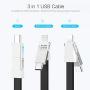 Lightning Cable Keychain Charger iPhone Android USB C 3 in 1 Charging Cable Multi Short Fast Charging Cord Magnetic Portable Keyring Cable for All Smartphones[Apple MFi Certified]