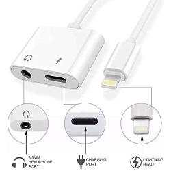 [Apple MFi Certified] Lightning to Headphone Jack Adapter, for iPhone Dongle 2 in 1 Charger/Earphones Audio Jack Splitter Aux Cable Connector, Compatible with iPhone 7/7 Plus/8/8P lus/11/X/XS/XS MAX