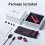 Tube Wireless Earphone True Wireless Earbuds, Bluetooth Headphone with Portable Charging Case, Passive Noise Cancellation, iPX5 Sweatproof Earbuds, Auto On & Connect, iOS & Android Supported A5 - Red