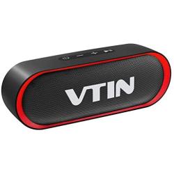 VTIN R4 Bluetooth Speaker V5.0, Portable Bluetooth Speaker with 24H Playtime, Crystal Clear Stereo Sound, 10W Powerful Waterproof Speaker, Built-in Mic, Support TF Card, Suitable for Home and Outdoor