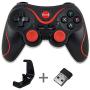 Wireless Android Gamepad T3 X3 Wireless Joystick Game Controller Bluetooth BT3.0 Joystick for Mobile Phone Tablet TV Box Holder-Black with All-