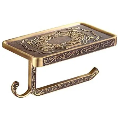 Antique Bronze Finish Color Toilet Paper Holder,Aluminium Material Bathroom Toilet Phone Shelf,Bathroom Rack Shelf with Hook Design Antique Bronze Finish Color Toilet Paper Holder,Aluminium Material Bathroom Toilet Phone Shelf,Bathroom Rack Shelf with Hook Design