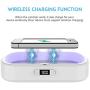 UV Cell Phone Clean Box, Wireless Charging Station Portable Smart Phone Cleaner Cell Phone Cleaners for iPhone Android Phones Toothbrush Jewelry Watches