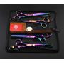Purple Dragon Professional 7.0 inch 4PCS Pet Grooming Scissors Kit Japan Premium Steel Straight & Curved & Thinning Blade Dog Hair Cutting Shears Set with Case