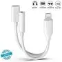 [Apple MFi Certified] Lightning to 3.5mm Headphone Jack Adapter,Stereo Headphone Aux Audio Connector Compatible with iPhone Xs XR 8 7 Plus ipad,Support Music Control & Plug and Play & iOS 13-White