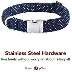Lionet Paws Dog and Cat Collar with Bowtie,Soft and Comfortable,Adjustable Collar