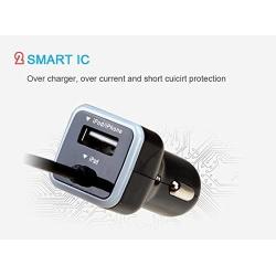 iPhone Car Charger, [Apple MFI Certified] Lighting Car Charger for iPhone X, 8, 8 Plus, 7, 7Plus 6S / 6S Plus, 6, 6 Plus, SE, 5, 5S, iPad Pro, Air 2, Mini 3,with Extra USB Port (Black)