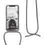 kwmobile Crossbody Case Compatible with Apple iPhone X - Clear Transparent TPU Cell Phone Cover with Neck Cord Lanyard Strap - Grey