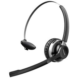 Mpow HC3 Bluetooth Headset V5.0, Dual Microphone Wireless Headphones for Truck Driver, Office,Call Center,Cell Phone，Noise Canceling, Single On Ear Headset(Wired Option)