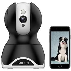 IMILLET WiFi Pet Camera Dog Camera with Phone App FHD Indoor Cat Camera Pet Monitor Night Vision 2 Way Audio Motion Detection (Black)