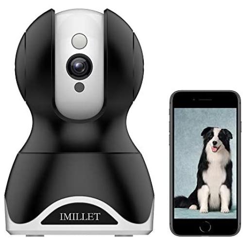 IMILLET WiFi Pet Camera Dog Camera with Phone App FHD Indoor Cat Camera Pet Monitor Night Vision 2 Way Audio Motion Detection (Black)