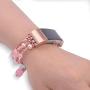Wolait for Fitbit Charge 2 Bands, Handmade Fashion Pearl Bracelet with Elastic Strech for Women Girls (Pink)