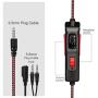 [Newest Updately] Sades SA920 Wired Stereo Gaming Headset Over Ear Headphones with Microphone for New Xbox One / PS4 / PC /Cell phones- Black/red (Renewed)