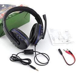 Poulep Gaming Headset Headphone for PS4, Playstation 4, NS Switch, Playstation Vita, Mac, Laptop, Tablet, Computer, Mobile Phones with Microphone (3.5mm Plug，Blue)
