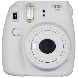 Fujifilm Instax Mini 9 Instant Camera + Fuji Instax Film (40 Sheets) + Accessories Bundle - Carrying Case, Color Filters, Photo Album, Stickers, Selfie Lens + More (Smokey White)