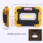 SUNZONE LED Work Light, Portable COB Flood Lights, Job Site Lighting,Builtin Rechargeable Battery Power Bank, IP55 Waterproof Rate for Outdoor Camping,Hiking,Car Repairing and SOS Emergency Mode