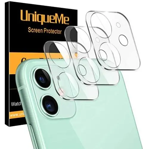 [ 3 Pack ] UniqueMe Camera Lens Protector for iPhone 11 Tempered Glass [High Definition] Scratch Resistant 6.1&quot