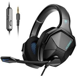 Jeecoo N13 Stereo Gaming Headset PS4 3.5mm Over Ear Gaming Headphones with Microphone - Lightweight Frame Compatible with PC, Laptop, Xbox One Controller