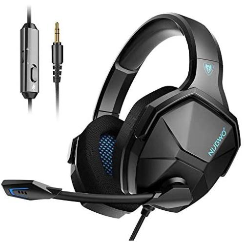 Jeecoo N13 Stereo Gaming Headset PS4 3.5mm Over Ear Gaming Headphones with Microphone - Lightweight Frame Compatible with PC, Laptop, Xbox One Controller