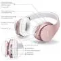 Bluetooth Headphones Wireless,MKay Girls Over Ear Headset V5.0 with Microphone, Foldable & Lightweight, Support Tf Card MP3 Mode and Fm Radio for Cellphones Laptop TV-Rose Gold