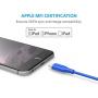 Anker iPhone Charger, Anker Powerline 6ft Lightning Cable, MFi Certified USB Charge/Sync Cord for iPhone Xs/XS Max/XR/X / 8/8 Plus / 7/7 Plus / 6/6 Plus / 5s / iPad, and More (Blue)